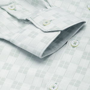 Men's Green Slim Fit Checked Formal Shirt