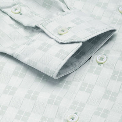 Men's Green Slim Fit Checked Formal Shirt