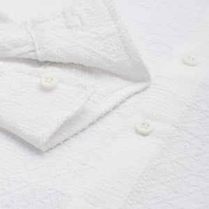 Men's White Regular Fit Solid Resort Wear Shirt
