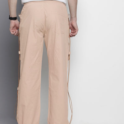 Men's Khaki Relaxed Fit Solid Utility Cargo Jogger