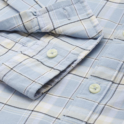 Men's Blue Slim Fit Checked Casual Shirt