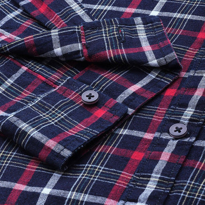 Men's Blue Slim Fit Checked Casual Shirt