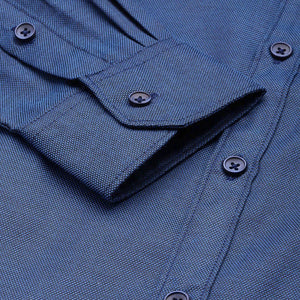 Men's Blue Slim Fit Solid Formal Shirt