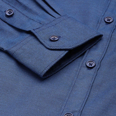 Men's Blue Slim Fit Solid Formal Shirt