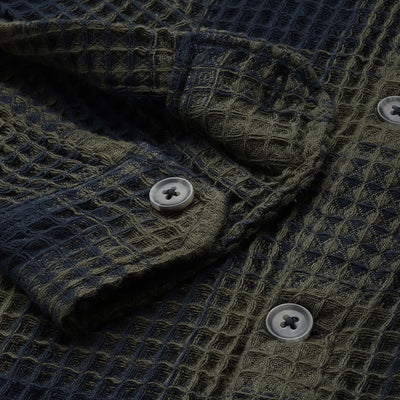 Men's Olive Relaxed Fit Textured Casual Shirt