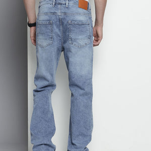 Men's Blue Bootcut Solid Stretchable Jeans