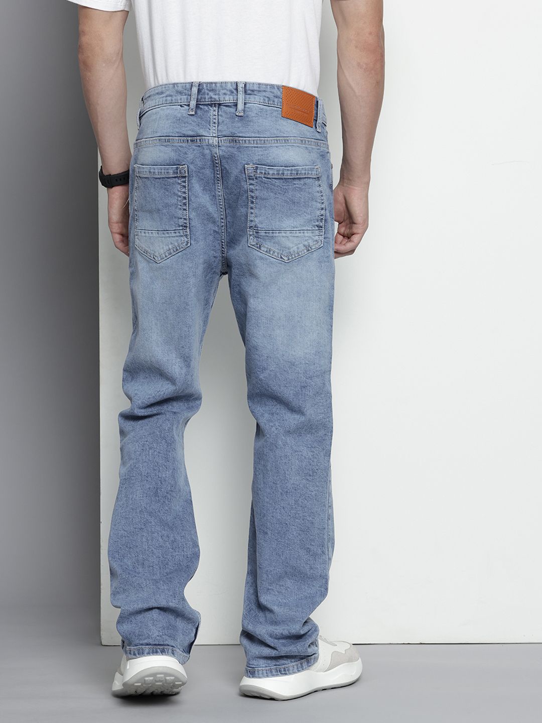 Men's Blue Bootcut Solid Stretchable Jeans