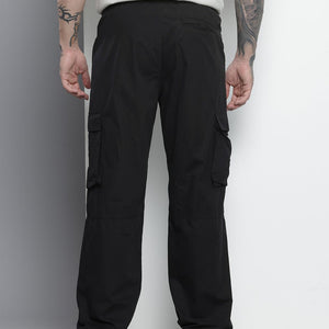 Men's Black Relaxed Fit Cargos