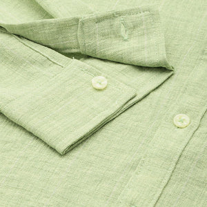 Men's Green Slim Fit Vertical Striped Casual Shirt