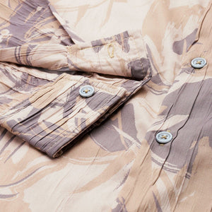 Men's Beige Slim Fit Abstract Print Party Wear Shirt