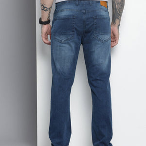 Men's Blue Slim Straight Fit Solid Jeans