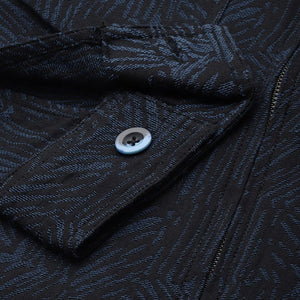 Men's Blue Regular Fit Textured Casual Shirt