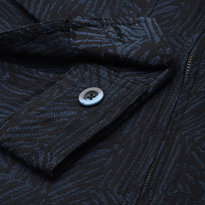 Men's Blue Regular Fit Textured Casual Shirt