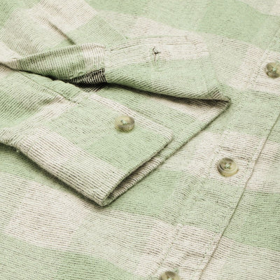 Men's Green Slim Fit Checked Casual Shirt