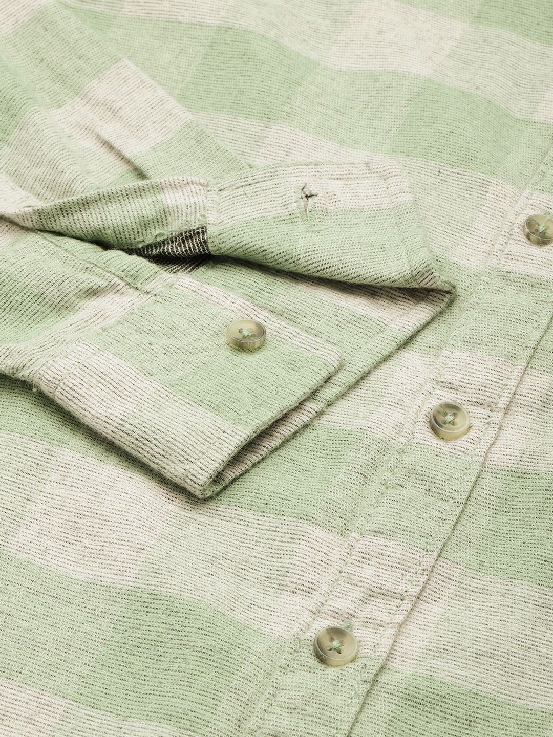 Men's Green Slim Fit Checked Casual Shirt