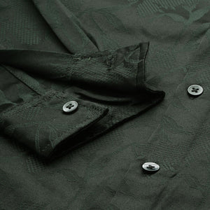 Men's Green Slim Fit Textured Party Wear Shirt