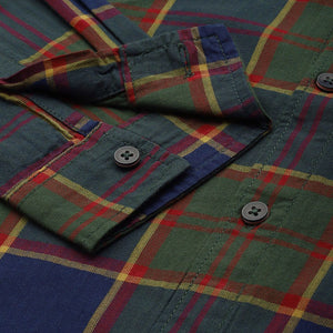 Men's Green Slim Fit Checked Casual Shirt