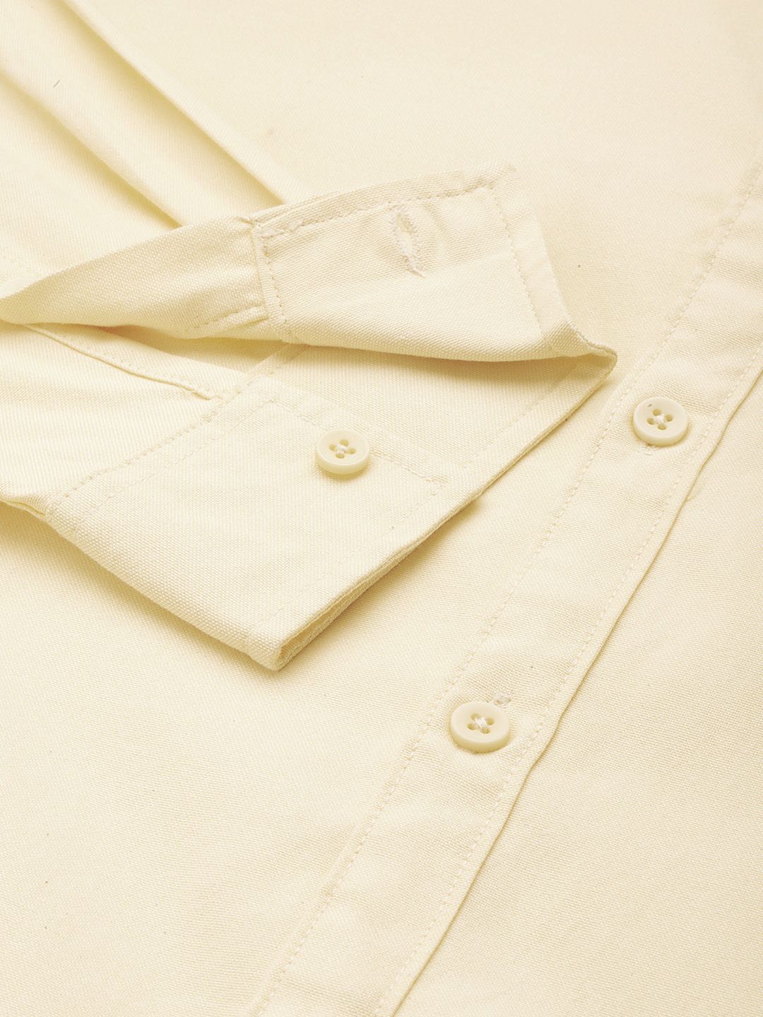 Men's Yellow Slim Fit Solid Casual Shirt