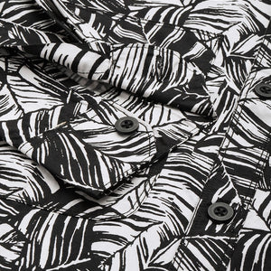 Men's Black Regular Fit Abstract Print Casual Overshirt