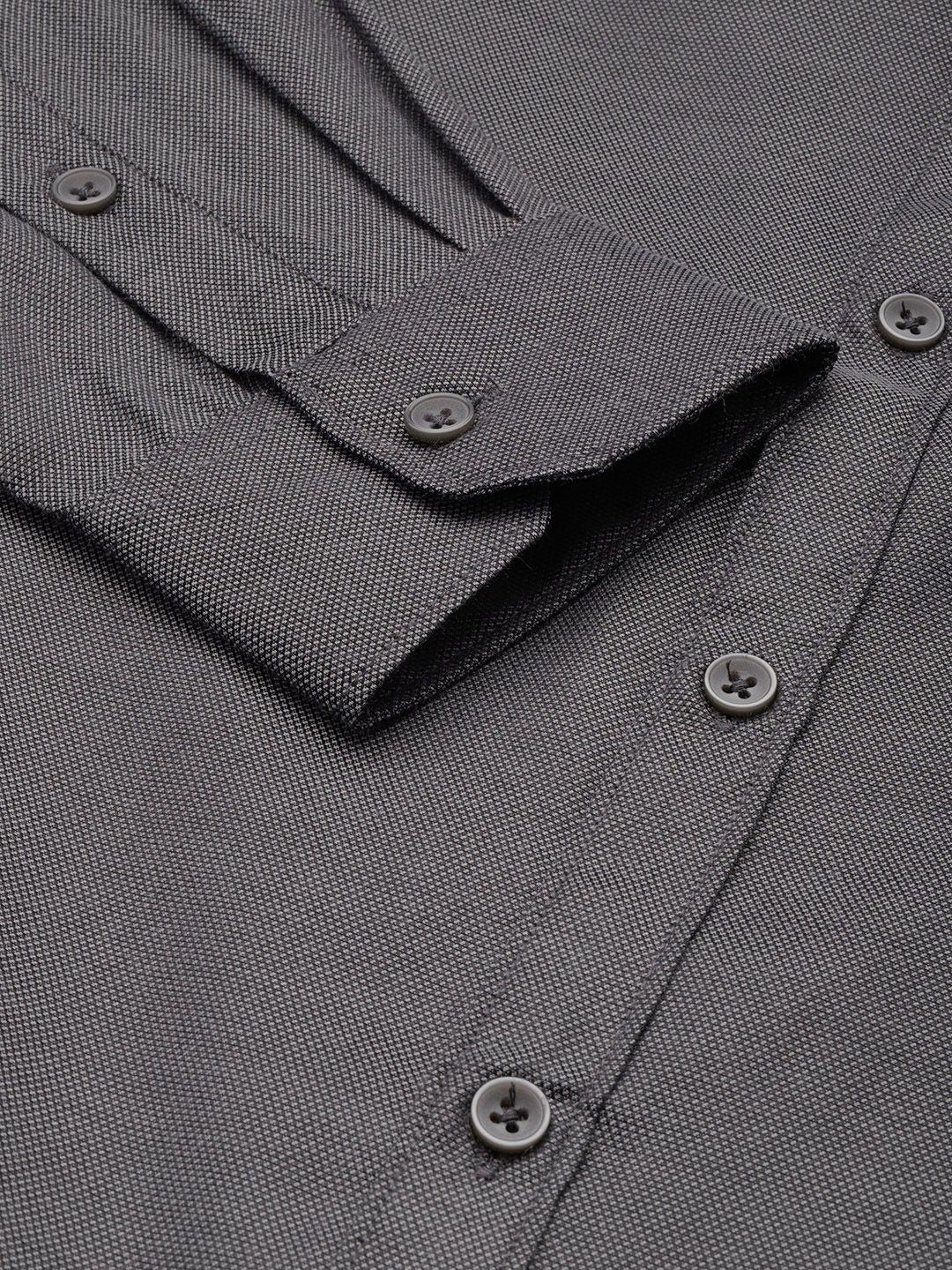 Men's Grey Slim Fit Solid Formal Shirt