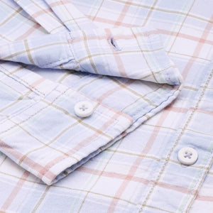 Men's Blue Slim Fit Checked Casual Shirt