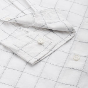 Men's White Slim Fit Checked Party Wear Shirt