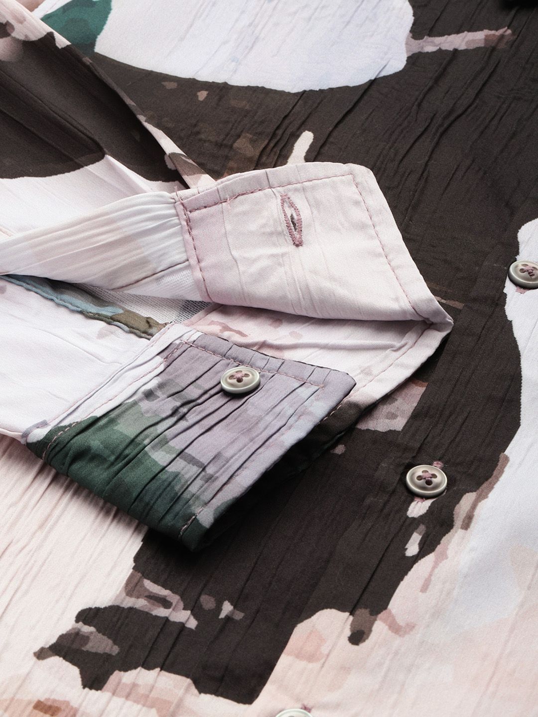 Men's Multicolor Slim Fit Abstract Print Party Wear Shirt