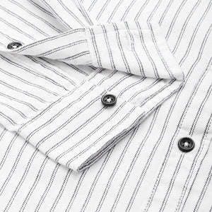 Men's White Slim Fit Striped Casual Shirt