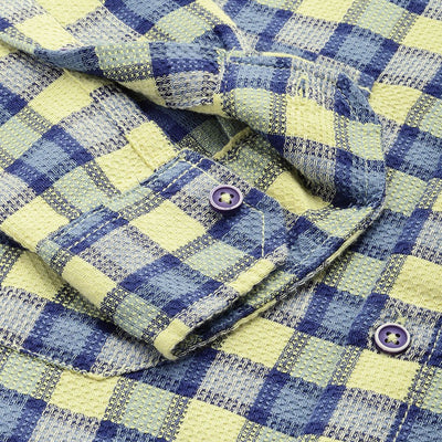 Men's Orange Relaxed Fit Checked Casual Shirt
