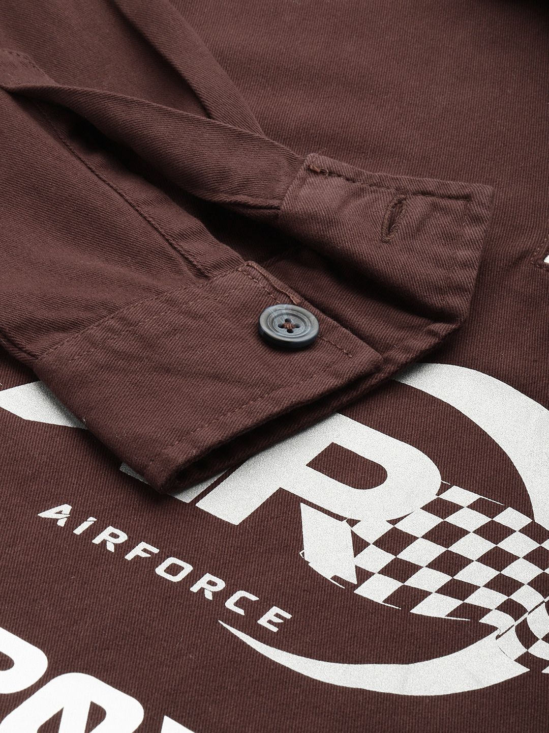 Men's Maroon Regular Fit Graphic Print Street Wear Overshirt