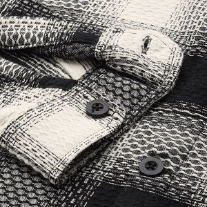 Men's Black Relaxed Fit Textured Casual Shirt