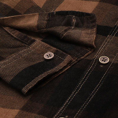 Men's Brown Regular Fit Checked Casual Shirt