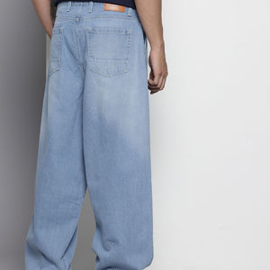 Men's Blue Relaxed Fit Solid Jeans