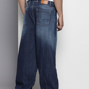 Men's Blue Relaxed Fit Solid Jeans