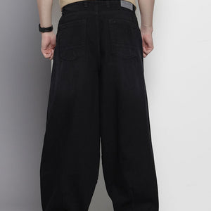 Men's Black Relaxed Fit Solid Jeans