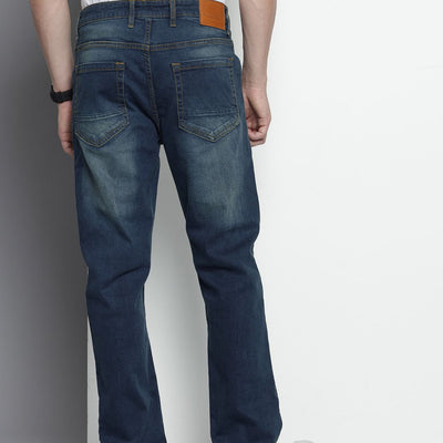 Men's Blue Slim Straight Fit Solid Jeans