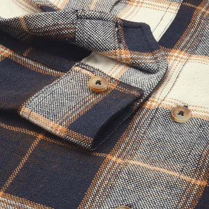 Men's Navy Blue Regular Fit Checked Casual Shirt