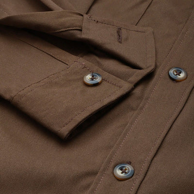 Men's Brown Regular Fit Solid Street Wear Shirt