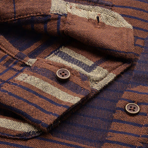 Men's Brown Relaxed Fit Geometric Resort Wear Shirt