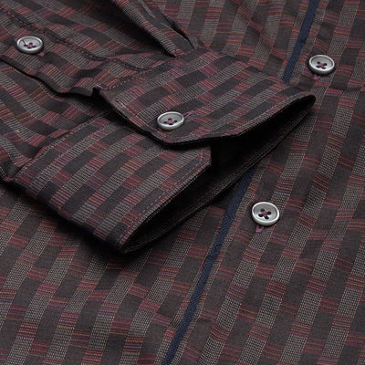 Men's Purple Slim Fit Checked Formal Shirt