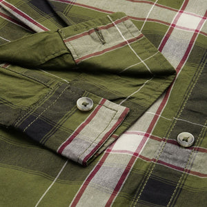 Men's Green Slim Fit Checked Casual Shirt