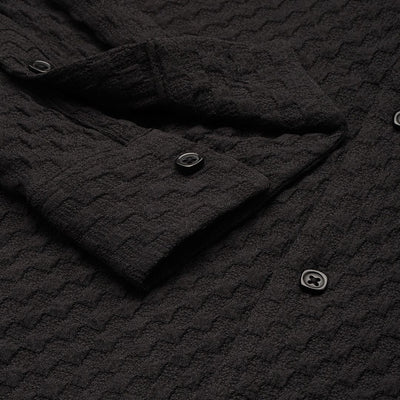 Men's Black Relaxed Fit Solid Resort Wear Shirt
