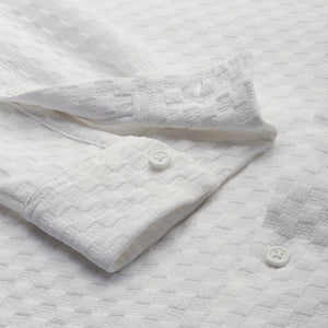 Men's White Relaxed Fit Solid Resort Wear Shirt