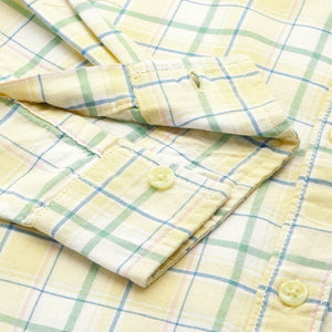 Men's Yellow Slim Fit Checked Casual Shirt