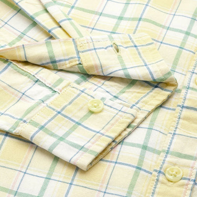 Men's Yellow Slim Fit Checked Casual Shirt