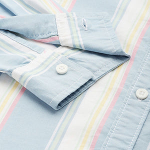 Men's Blue Slim Fit Striped Casual Shirt