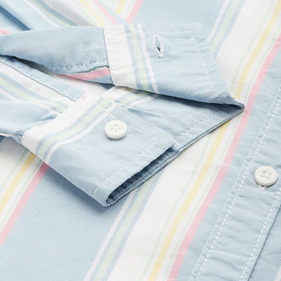 Men's Blue Slim Fit Striped Casual Shirt