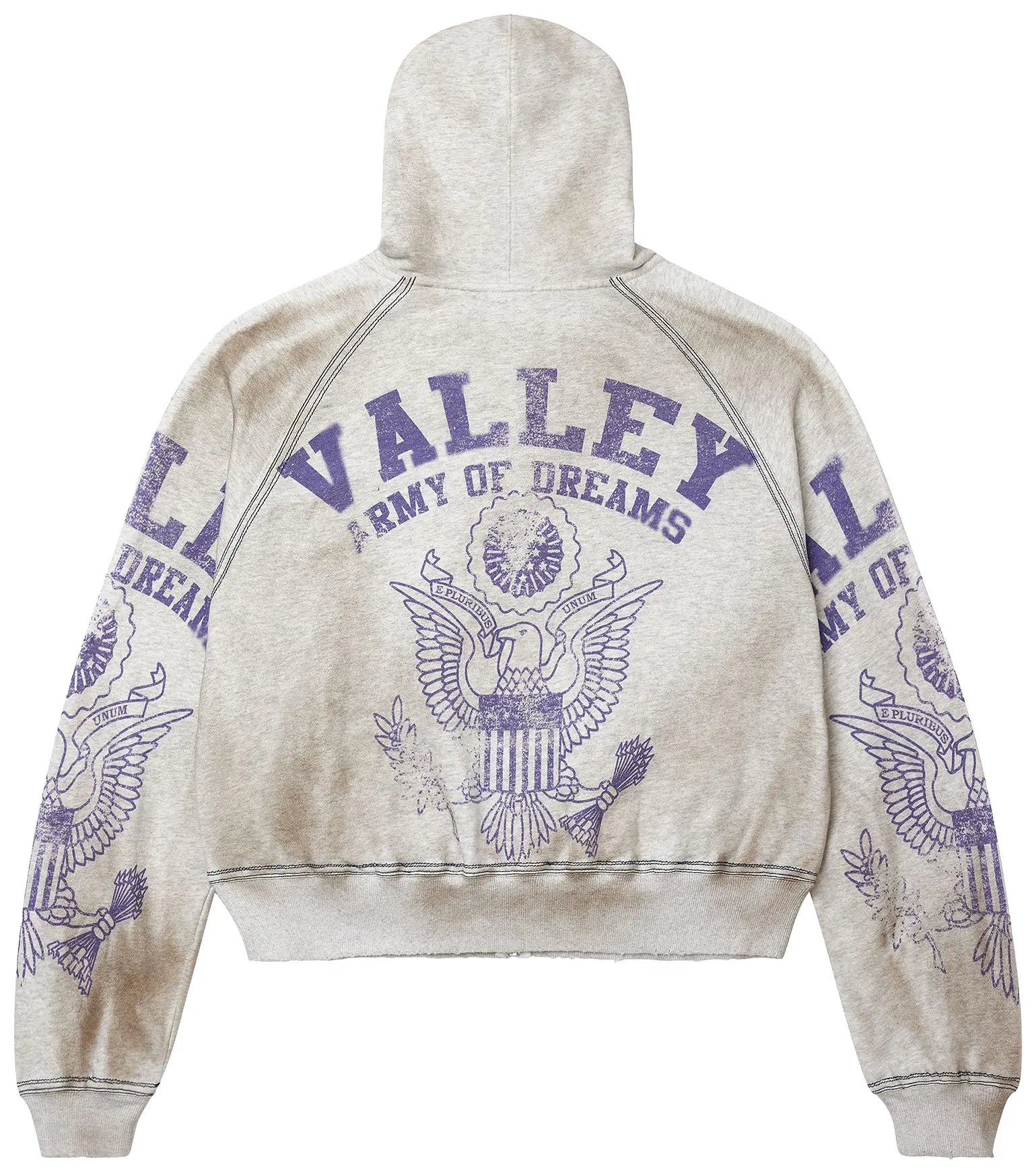 Vale Forever Valley Dreams Army Dirt Grey Zip-Up Hoodie