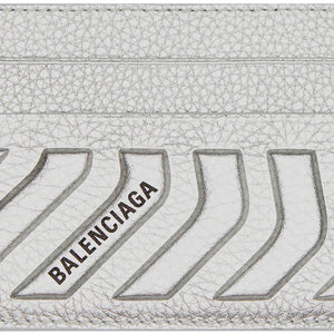 Balenciaga Car Card Holder Metallized Silver