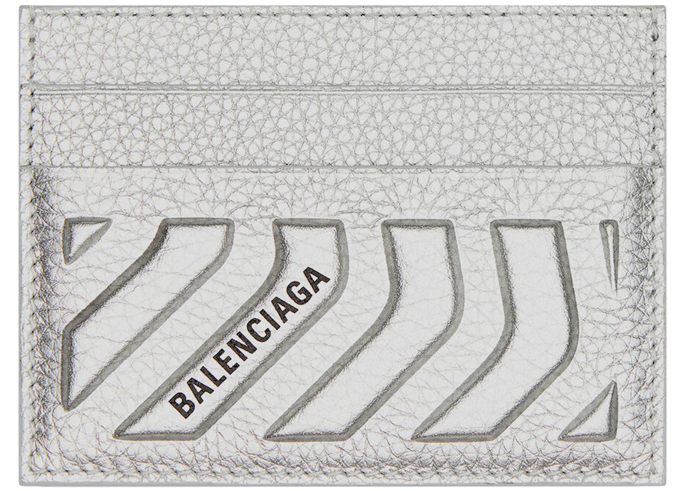 Balenciaga Car Card Holder Metallized Silver